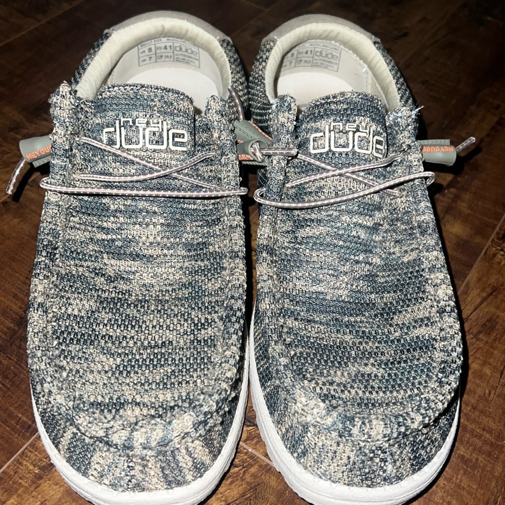 Selling brand new hey dude shoes, worn once (too big for me) men’s size 8